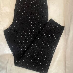 Suave Black Polka Dot Pants, Large